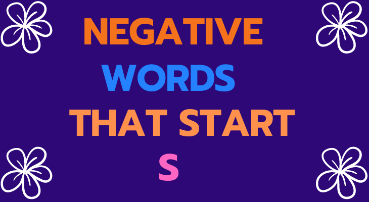 Negative Words That Start With S