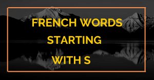 French Words Starting With S French Words With S