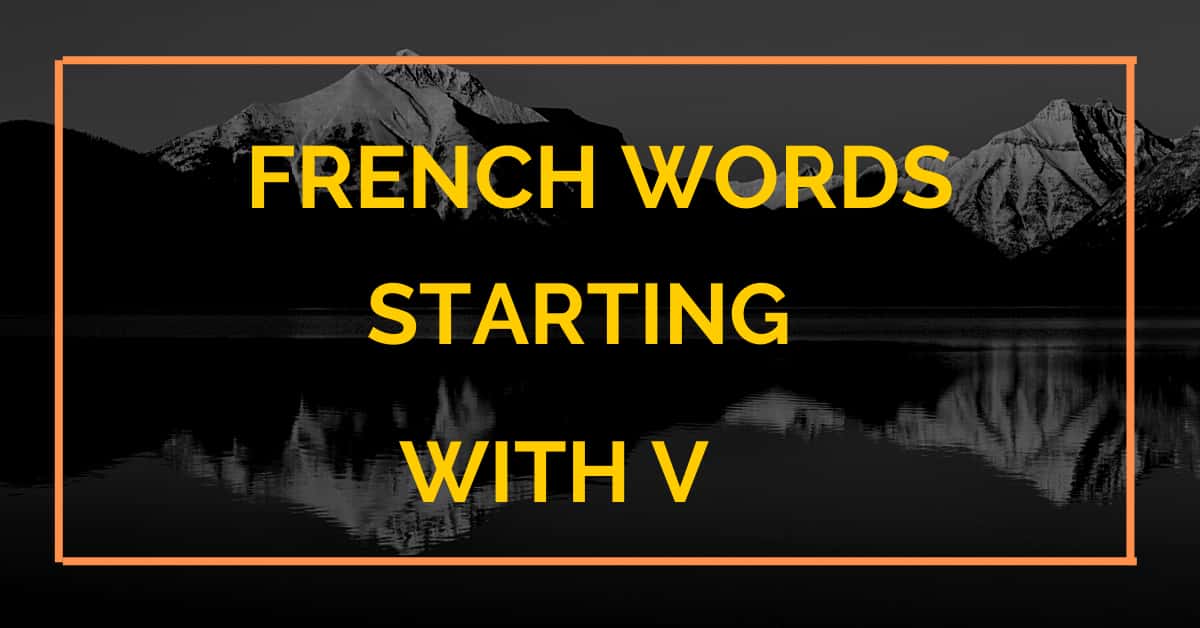 French Words List With V