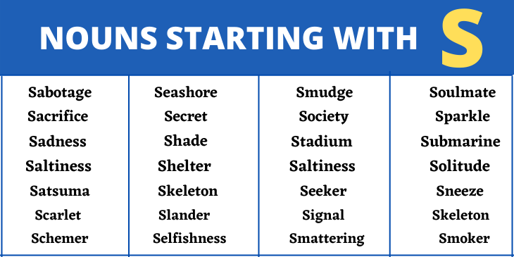 Nouns That Start With S